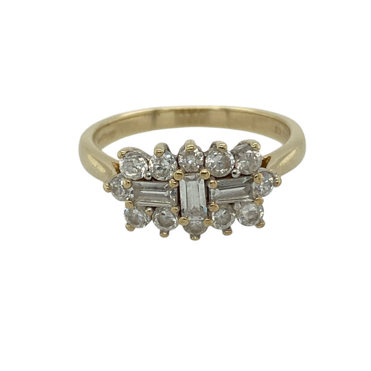 9ct Gold & Cubic Zirconia Set Cluster Ring