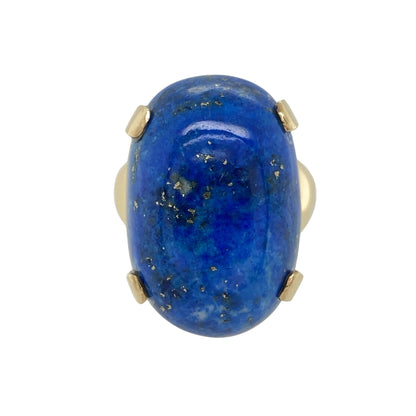 9ct Gold & Lapis Lazuli Set Dress Ring