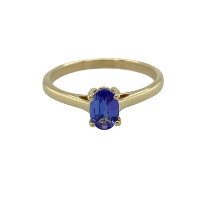 9ct Gold & Tanzanite Set Solitaire Ring