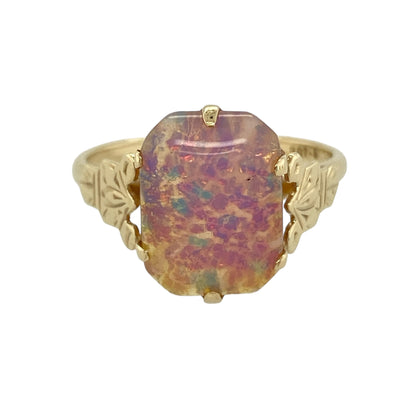 9ct Gold & Opalique/Doublet Set Ring