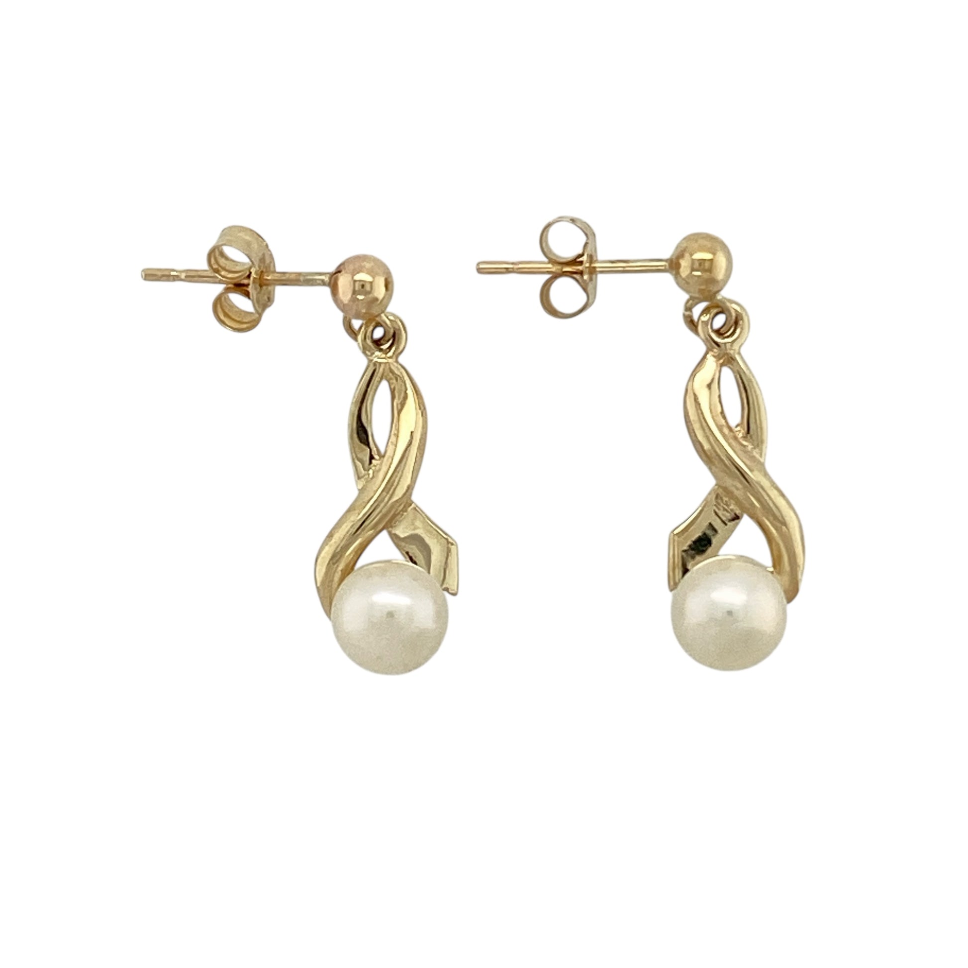 9ct Gold & Pearl Set Drop Earrings