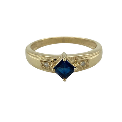 9ct Gold Diamond & Tibetan Kyanite Ring