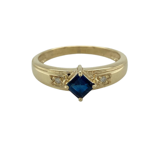 9ct Gold Diamond & Tibetan Kyanite Ring