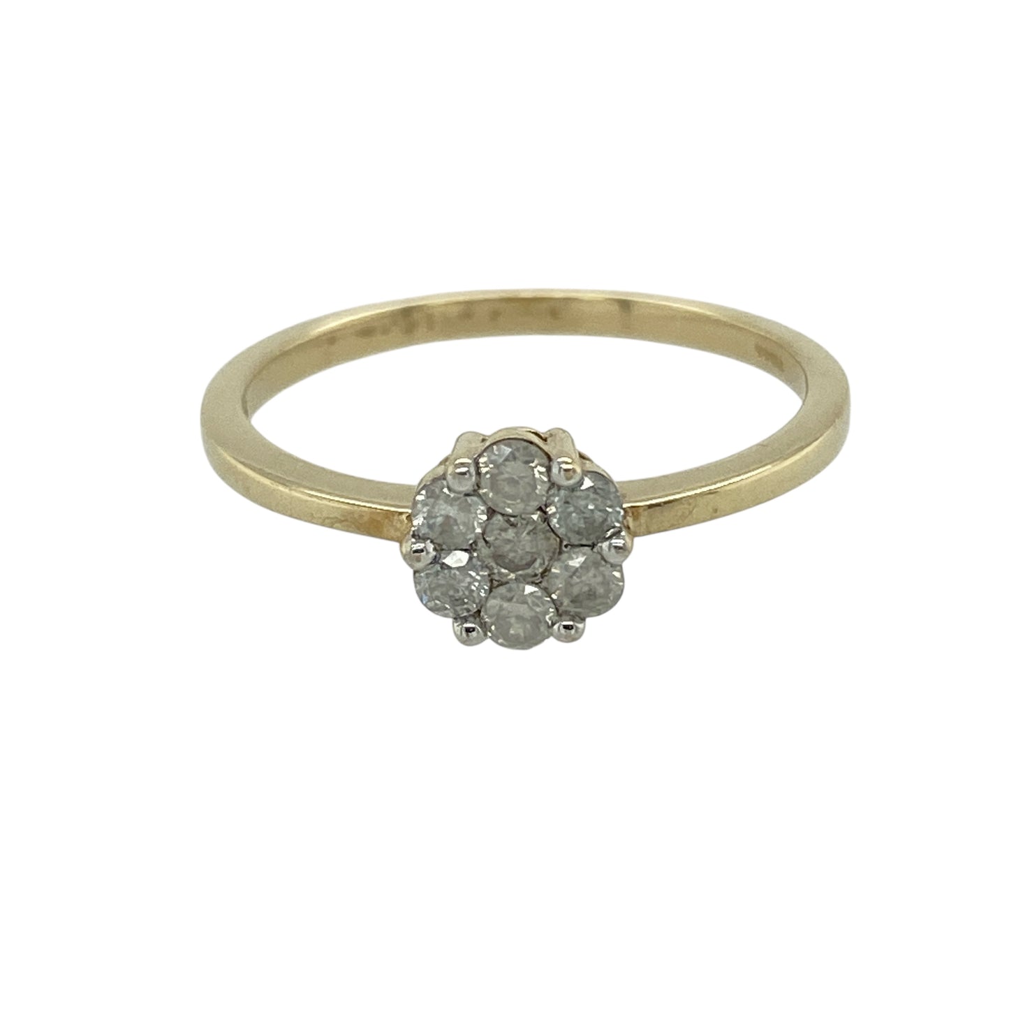 9ct Gold & Diamond Set Flower Cluster Ring