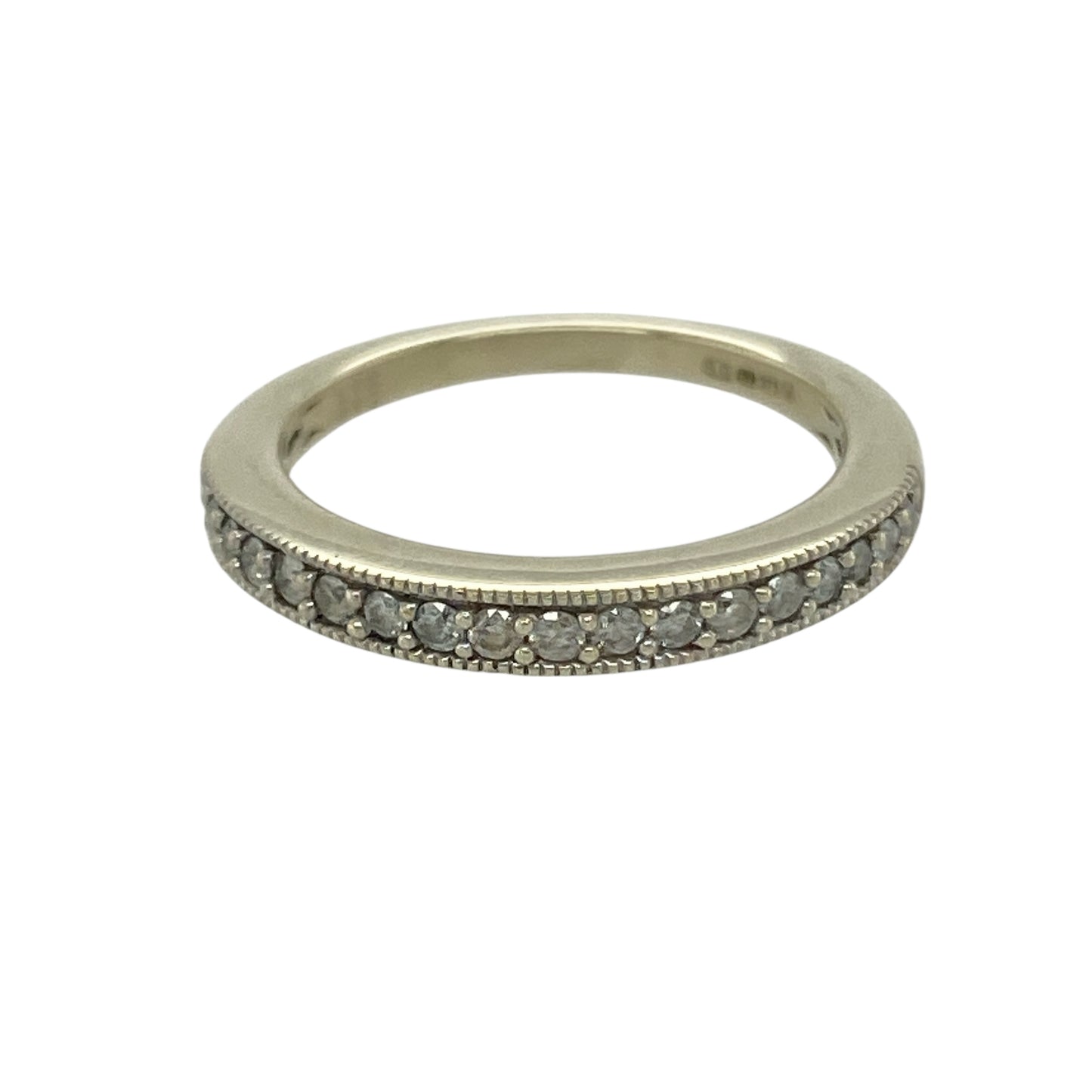 9ct White Gold & Diamond Set Band Ring
