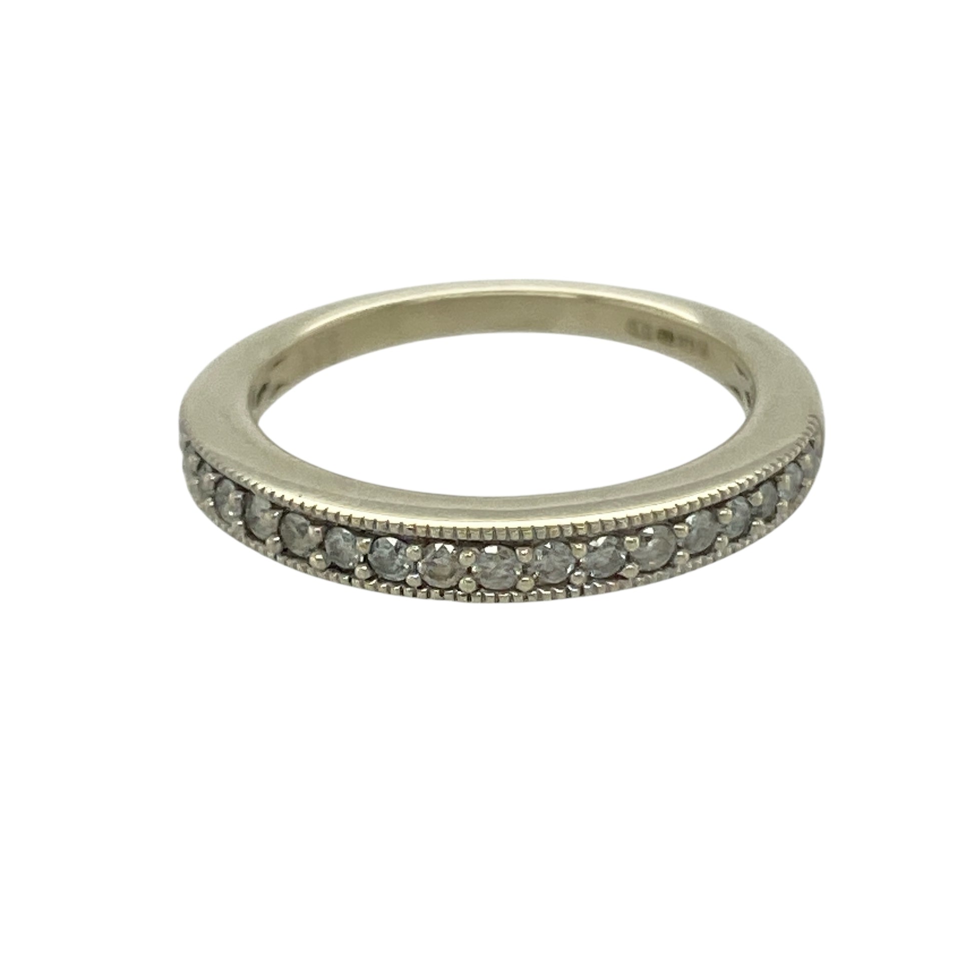 9ct White Gold & Diamond Set Band Ring
