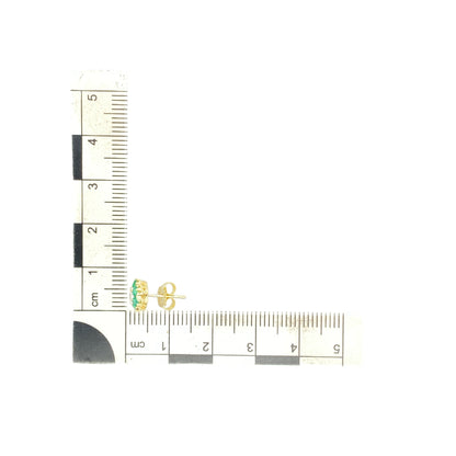 9ct Gold Diamond & Emerald Set Cluster Stud Earrings