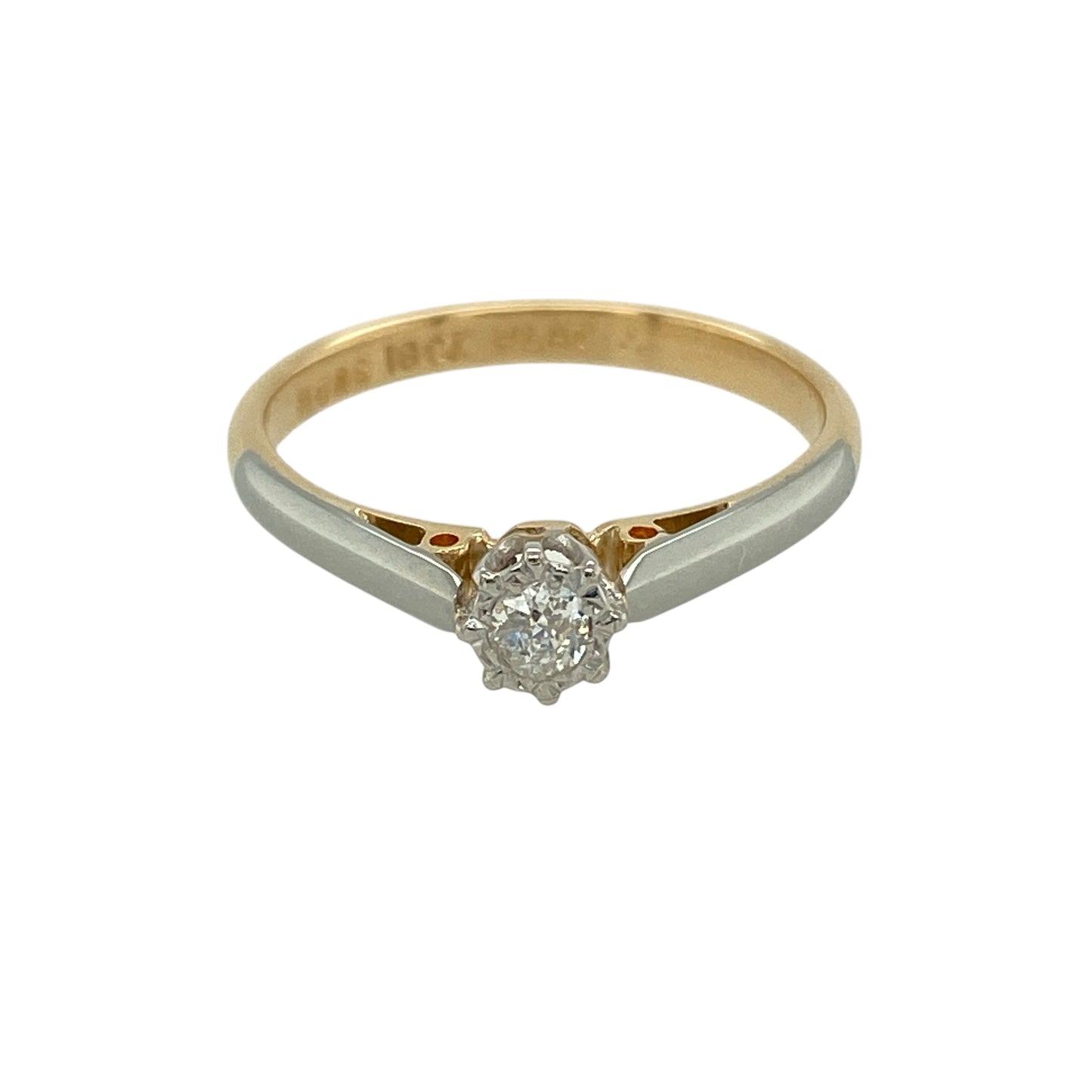18ct Gold & Platinum Diamond Set Solitaire Ring