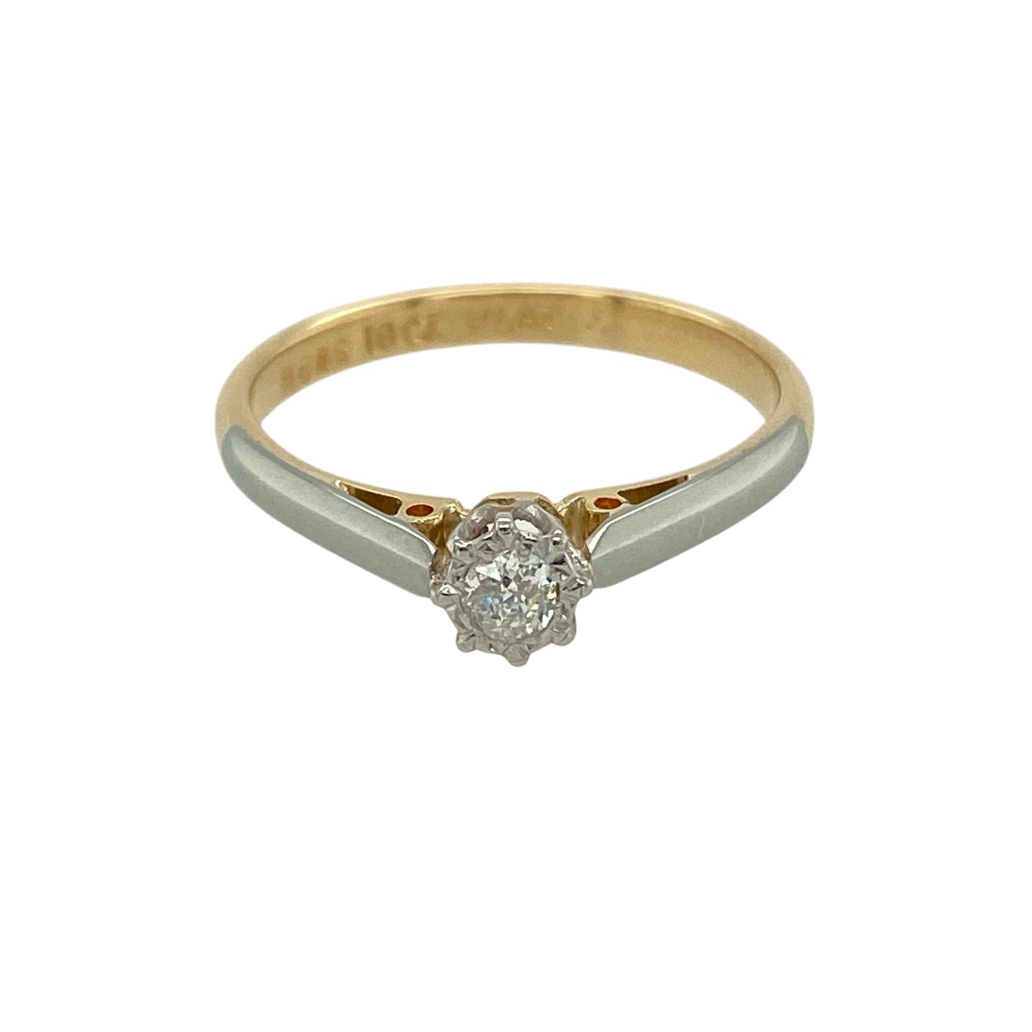 18ct Gold & Platinum Diamond Set Solitaire Ring