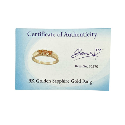 9ct Gold & Orange Sapphire Set Trilogy Ring