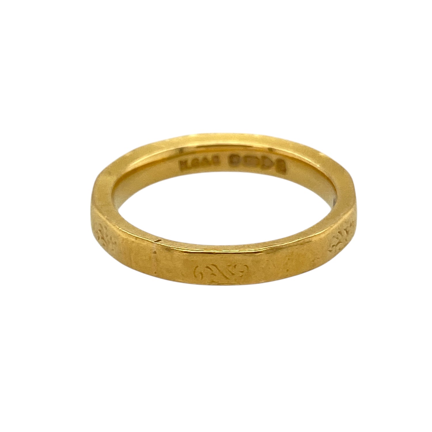 22ct Gold Faceted Vintage Chester Hallmarked Band Ring