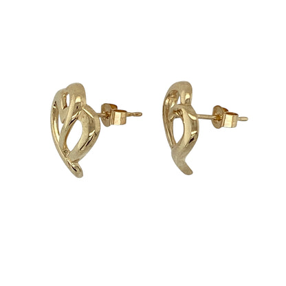 9ct Gold Heart Stud Earrings