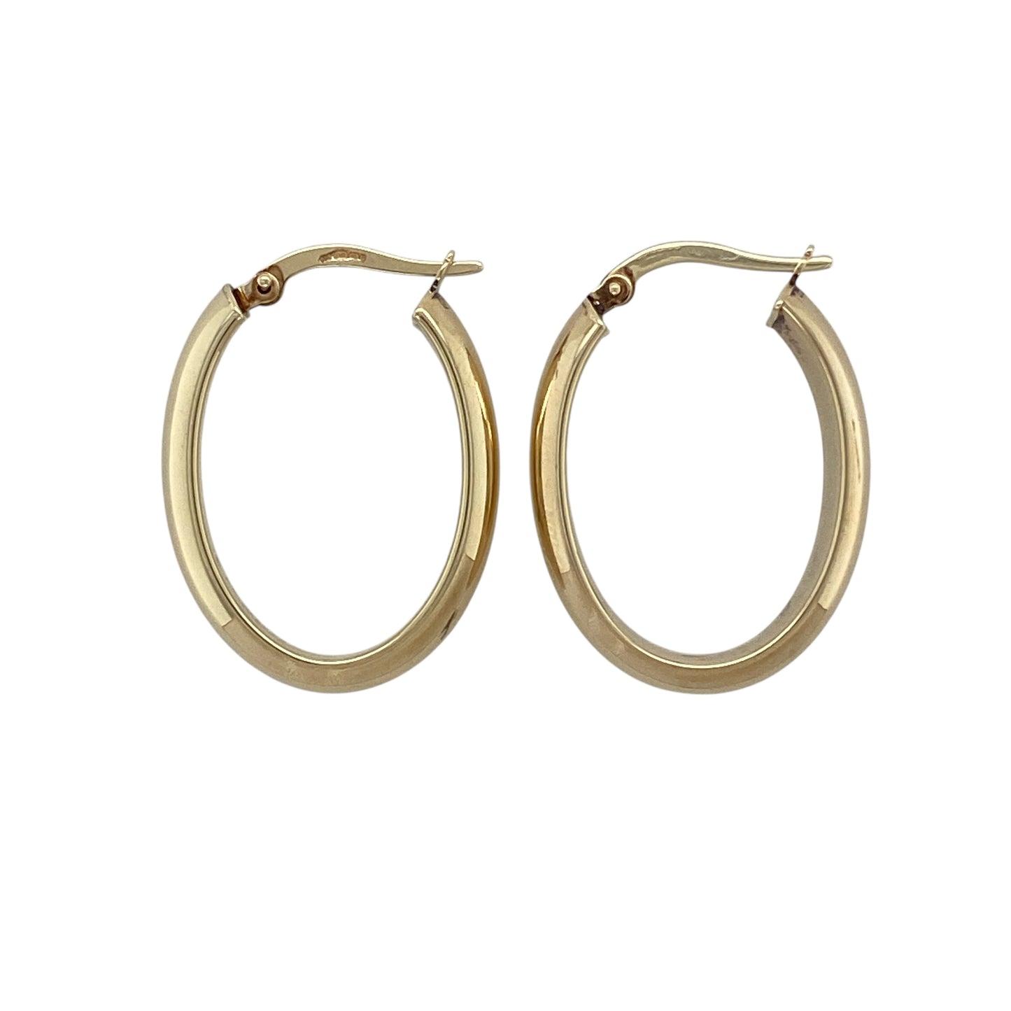 9ct Gold Oval Creole Earrings
