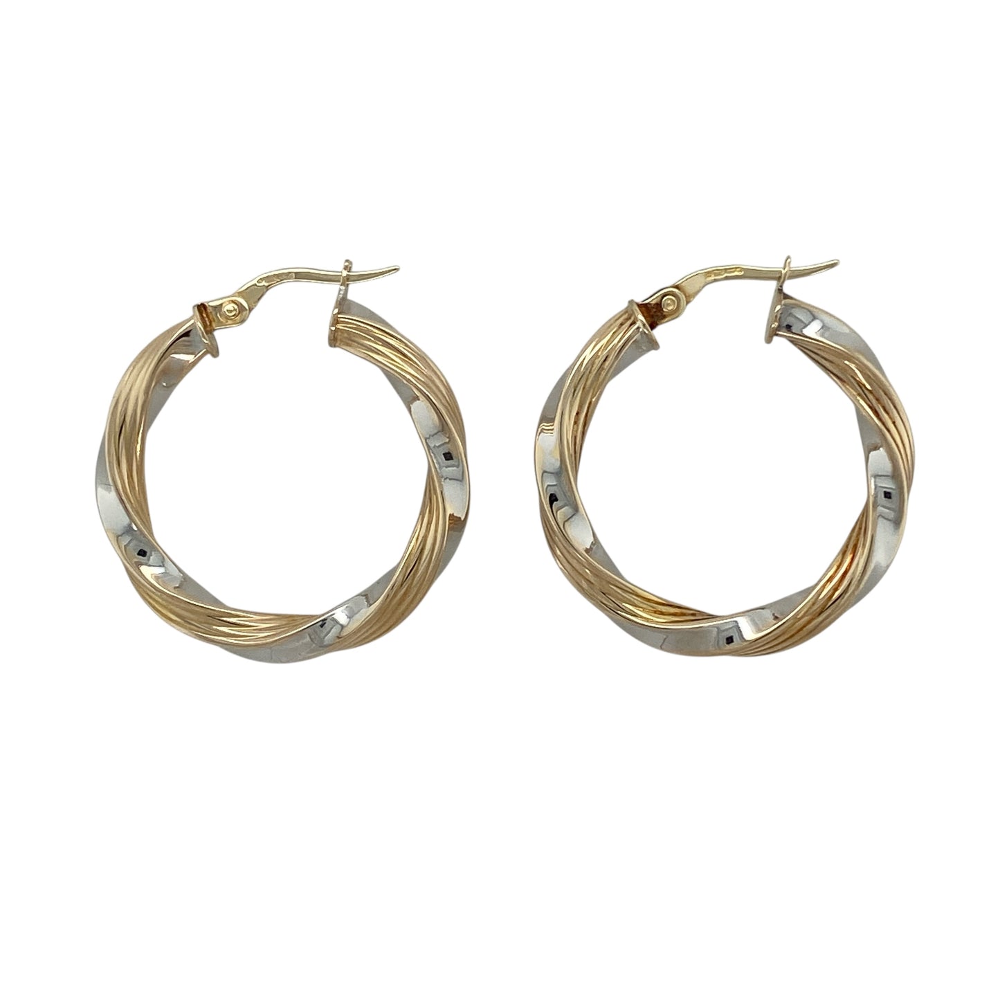 9ct Gold Twisted Hoop Creole Earrings