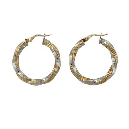 9ct Gold Twisted Hoop Creole Earrings