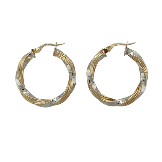 9ct Gold Twisted Hoop Creole Earrings