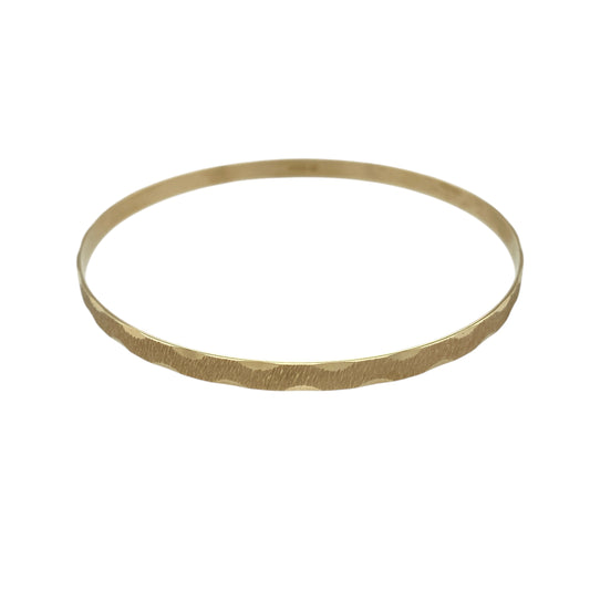 9ct Solid Gold Patterned Brushed Effect Bangle