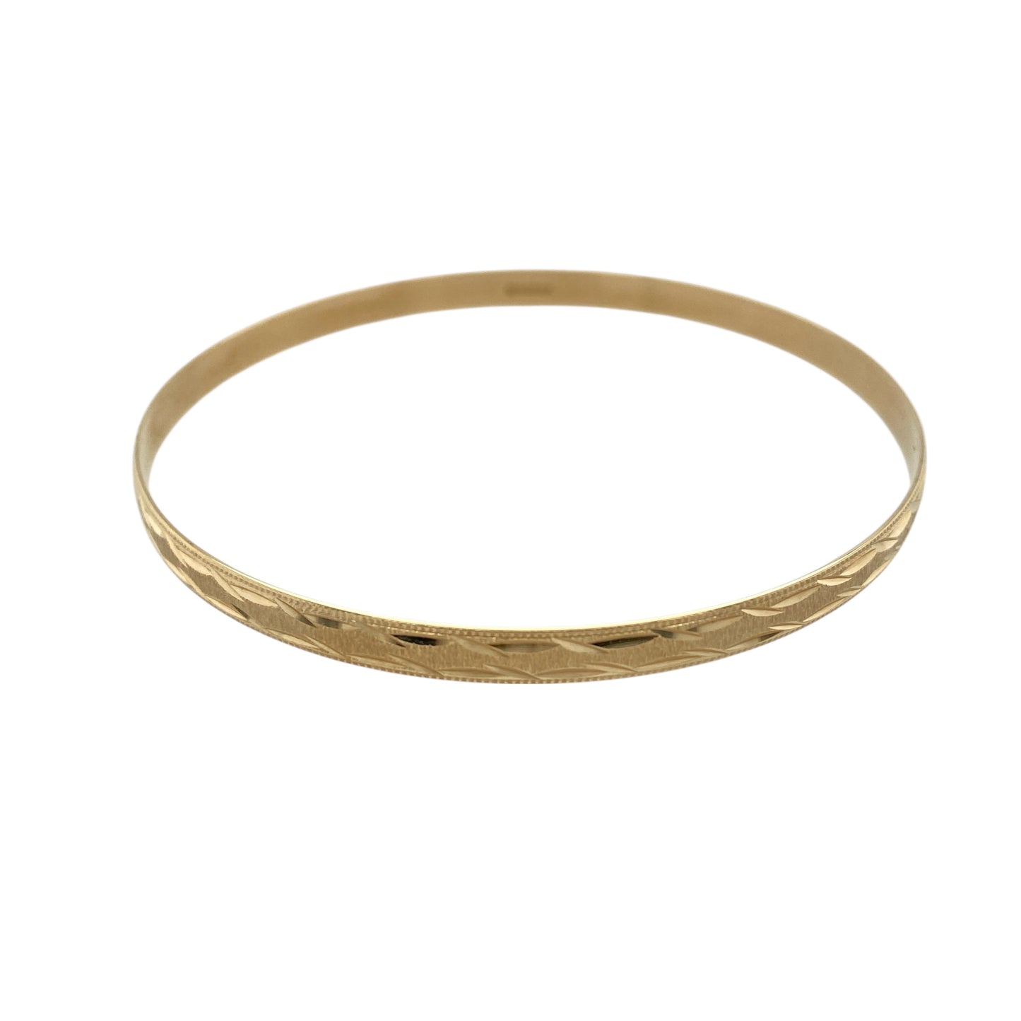 9ct Solid Gold Patterned Bangle
