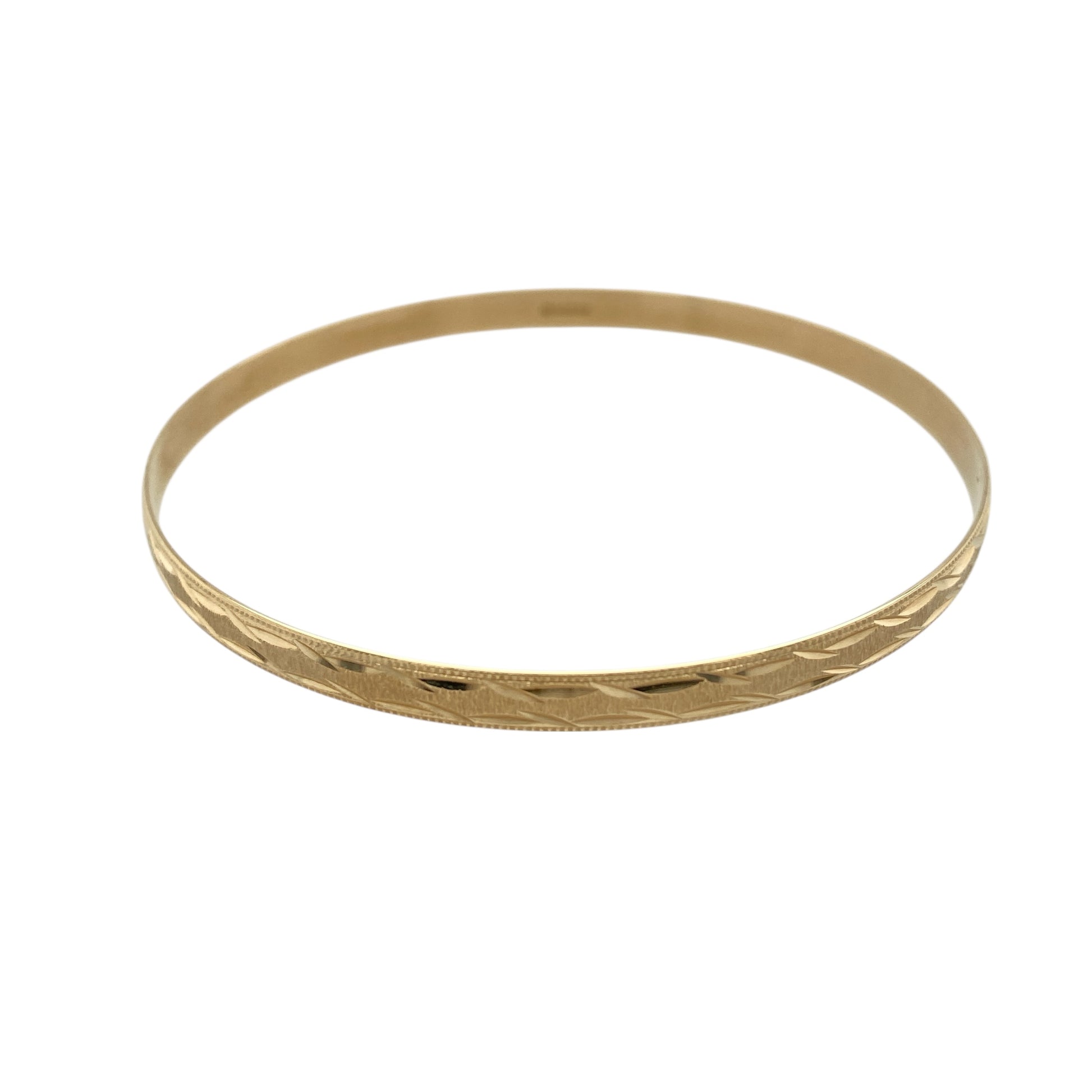 9ct Solid Gold Patterned Bangle