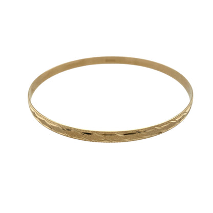 9ct Solid Gold Patterned Bangle