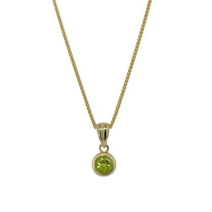 9ct Gold & Peridot Set 18" Necklace