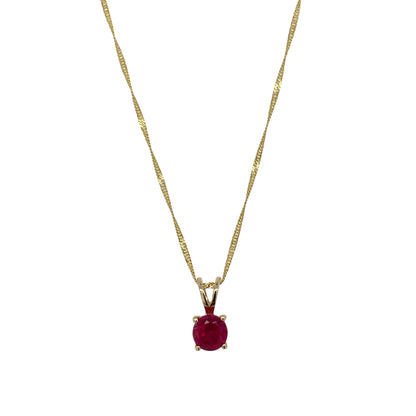 9ct Gold & Ruby Set 18" Necklace