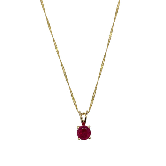 9ct Gold & Ruby Set 18" Necklace