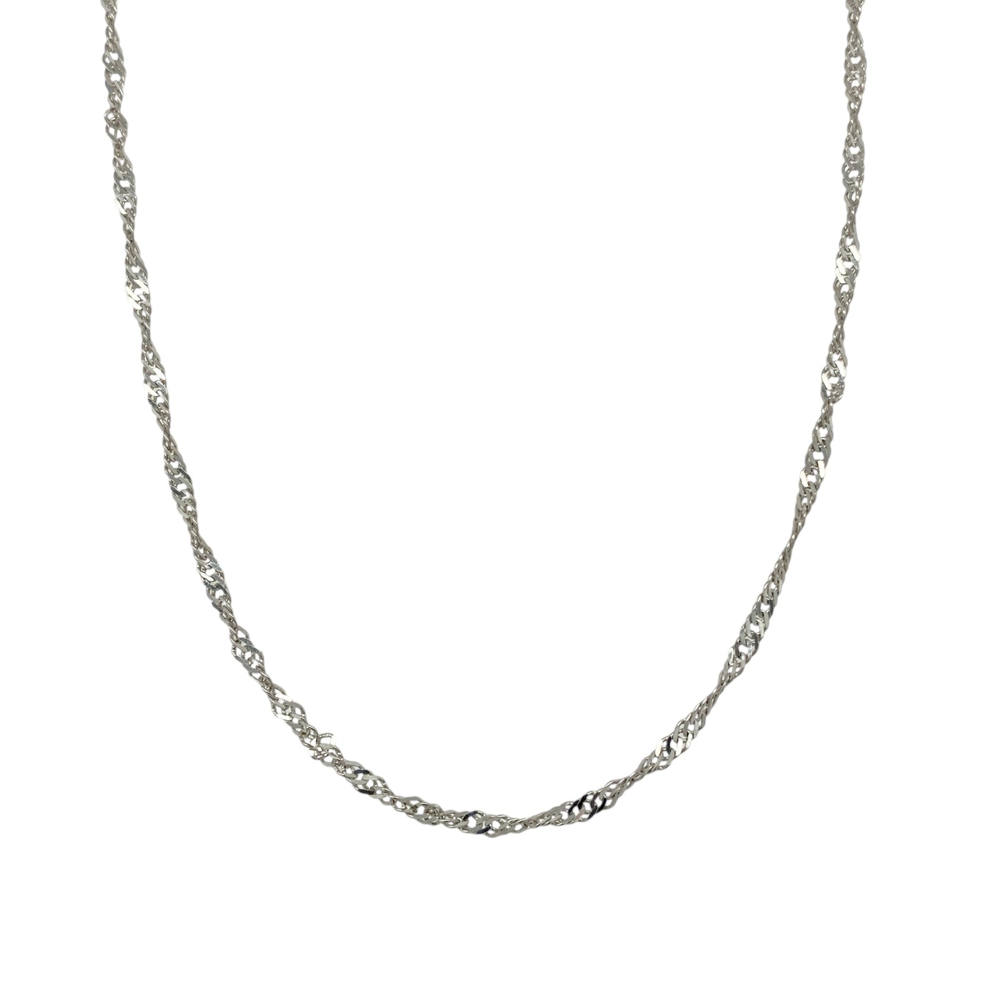 9ct White Gold 18" Singapore Chain