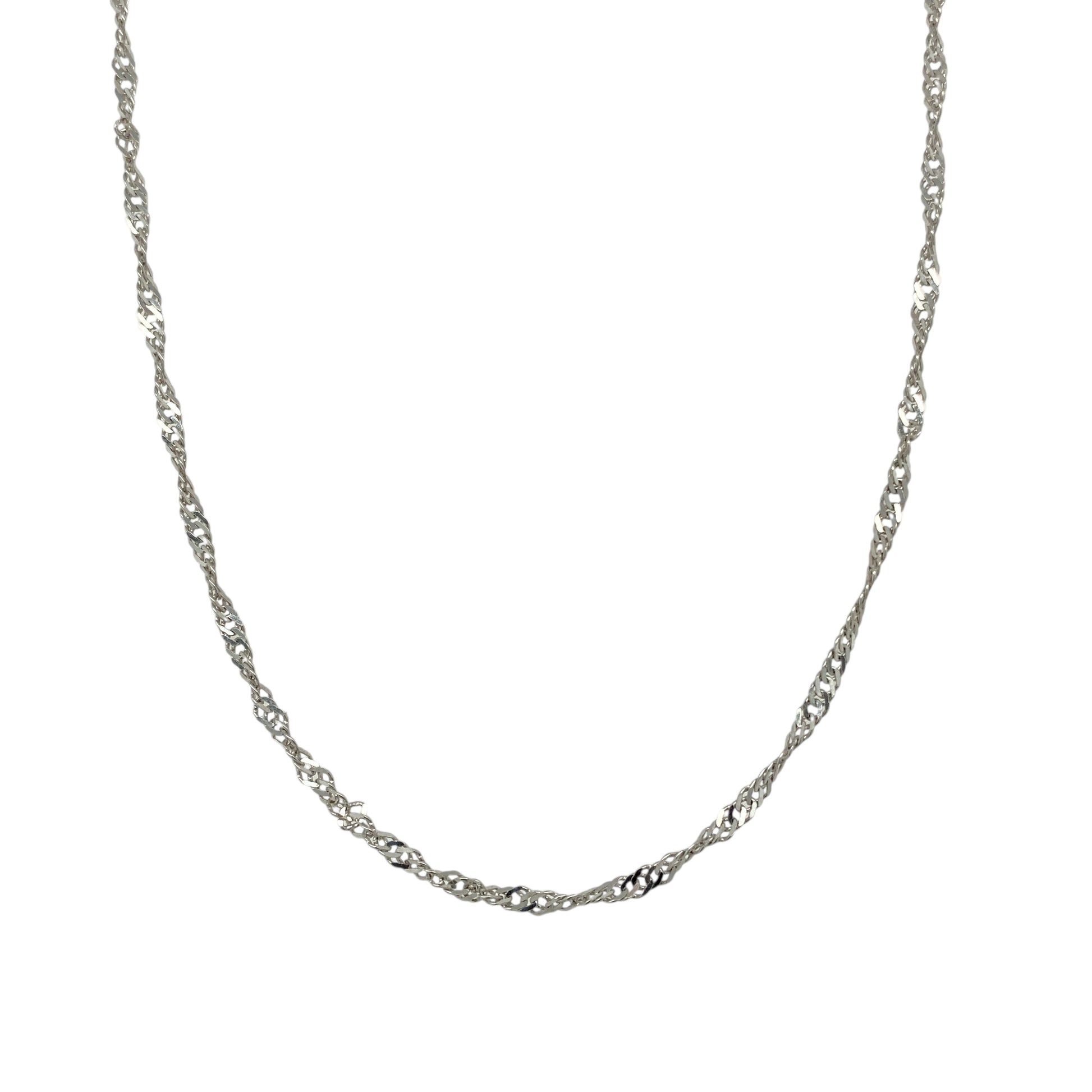 9ct White Gold 18" Singapore Chain