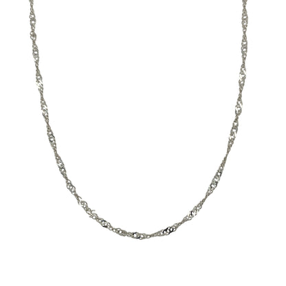 9ct White Gold 18" Singapore Chain