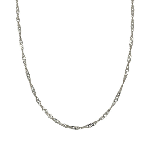 9ct White Gold 18" Singapore Chain