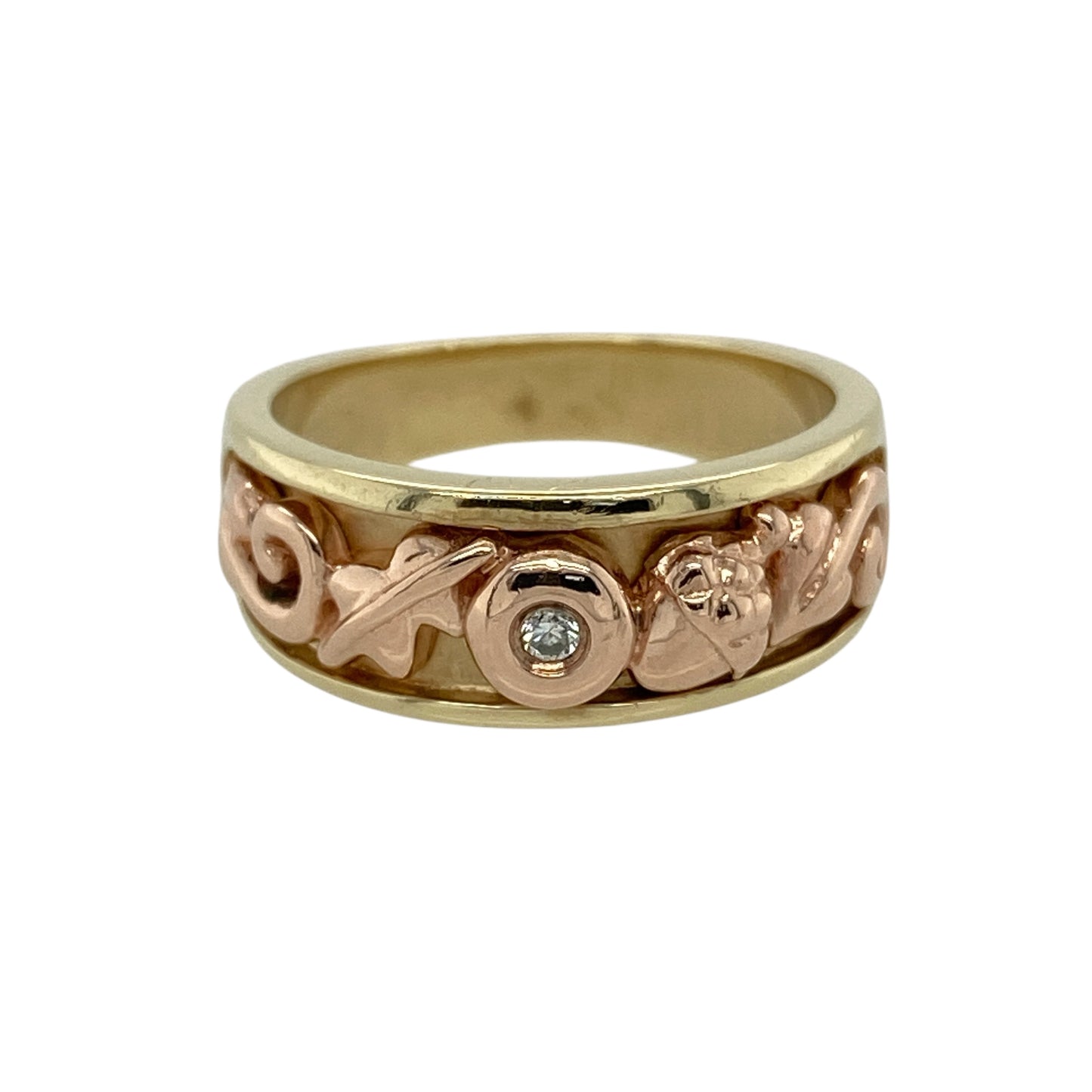 9ct Gold & Diamond Set Clogau Royal Oak Band Ring