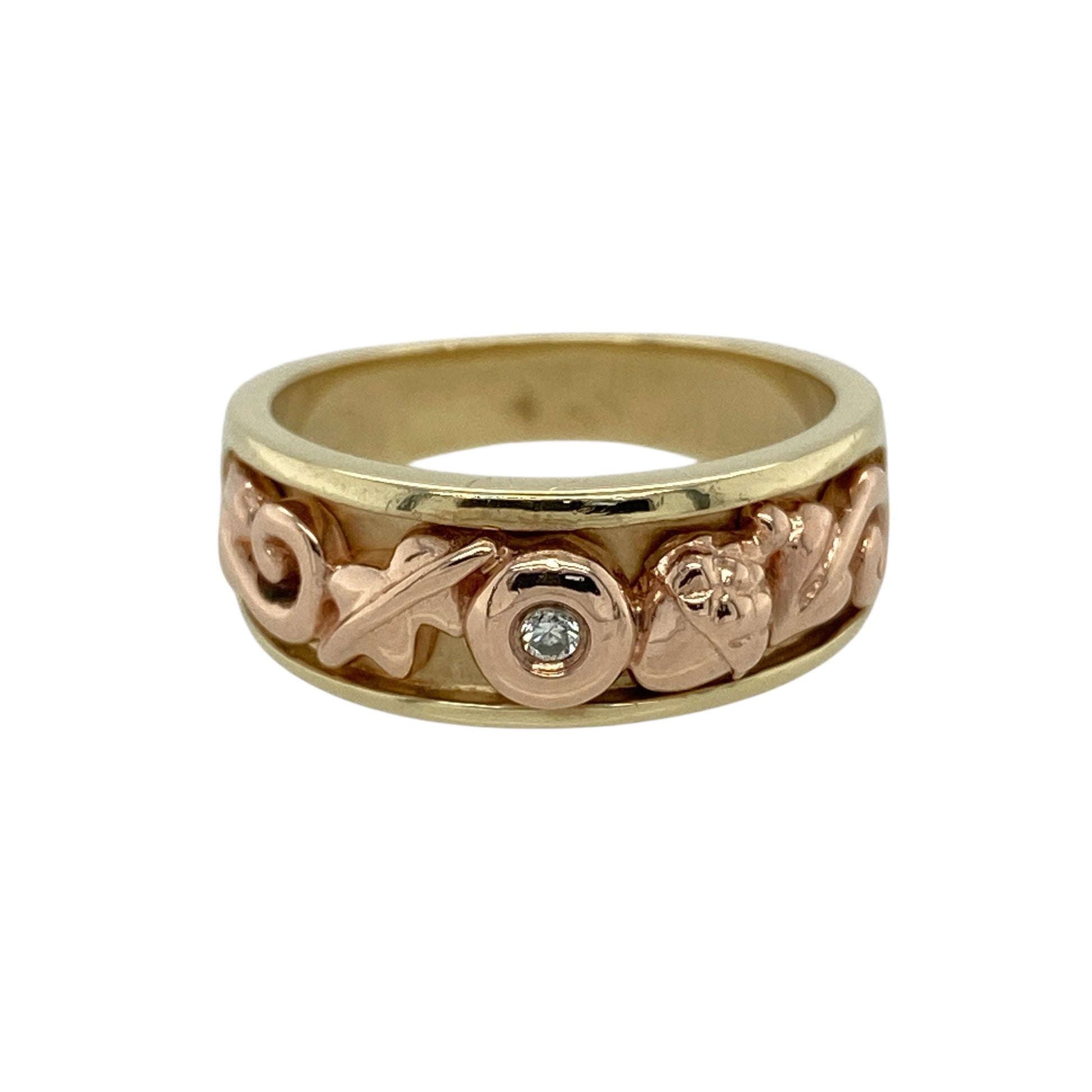 9ct Gold & Diamond Set Clogau Royal Oak Band Ring