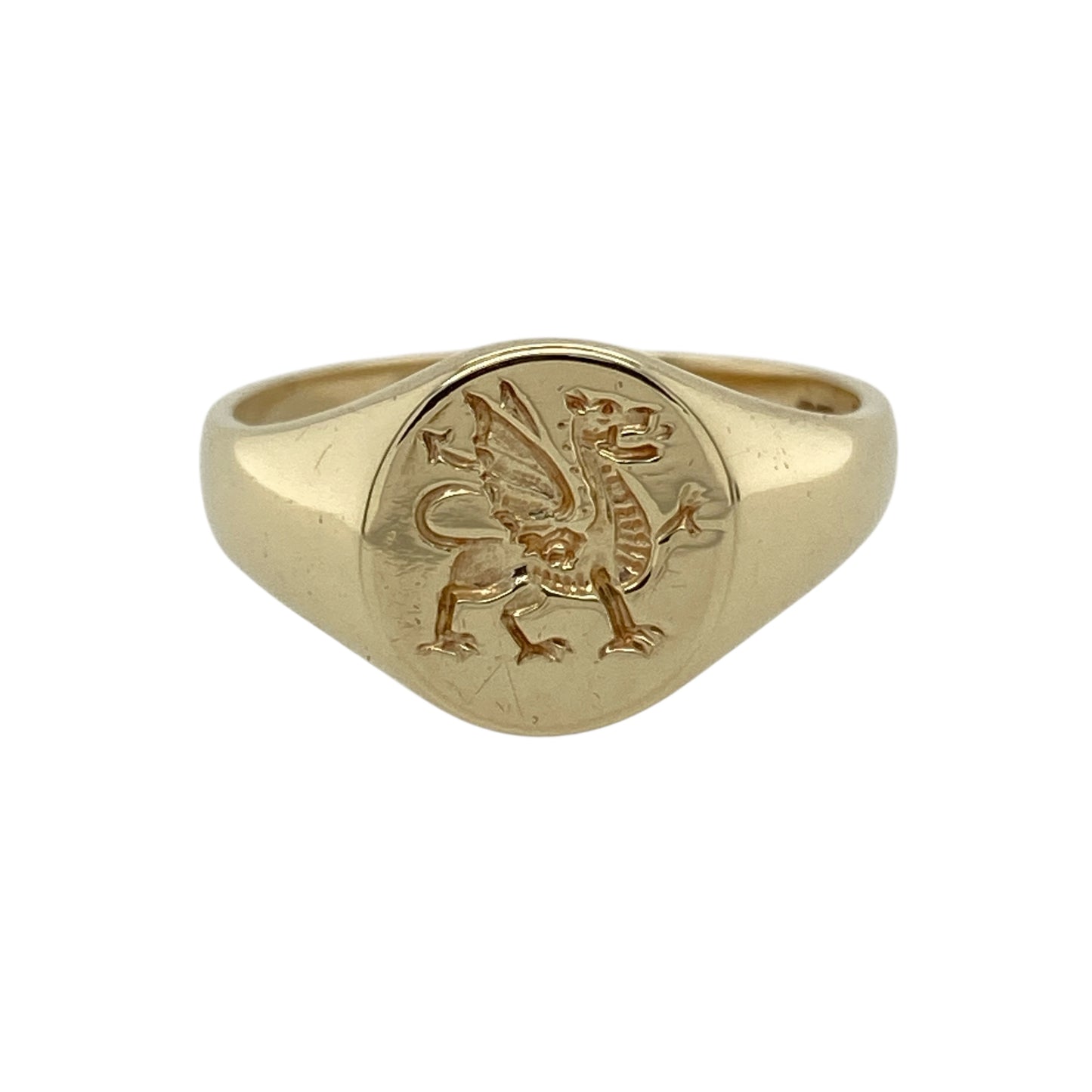9ct Gold Welsh Dragon Signet Ring