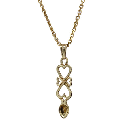 9ct Gold Welsh Lovespoon 16" Necklace