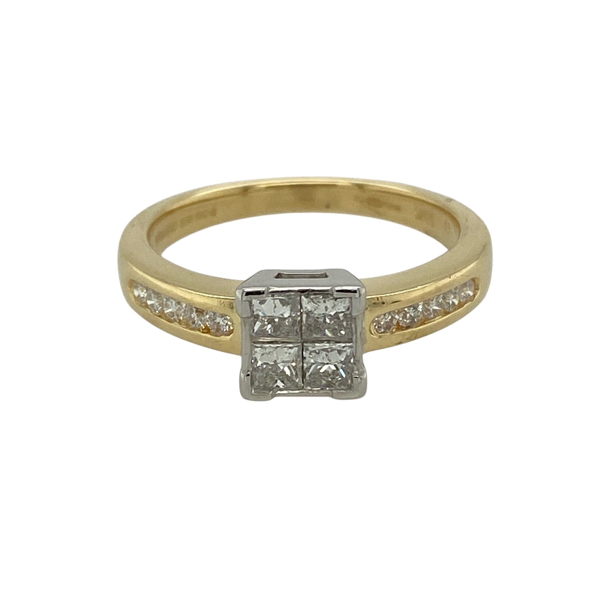 18ct Gold & Diamond Set Solitaire Ring