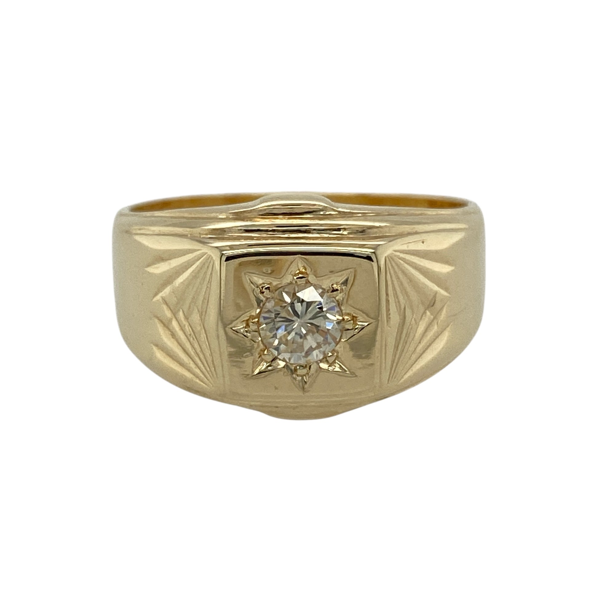9ct Gold & Diamond Set Signet Ring