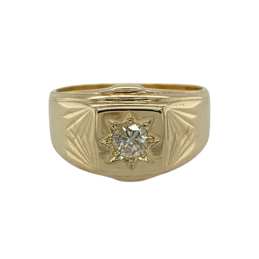 9ct Gold & Diamond Set Signet Ring