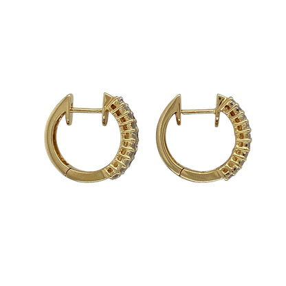 18ct Gold & Diamond Set Huggie Earrings