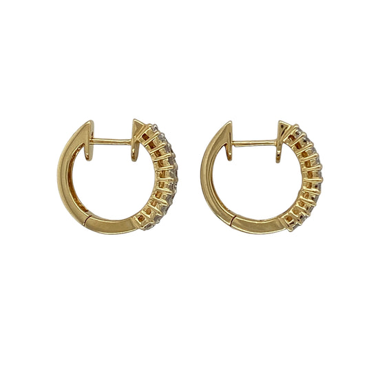 18ct Gold & Diamond Set Huggie Earrings