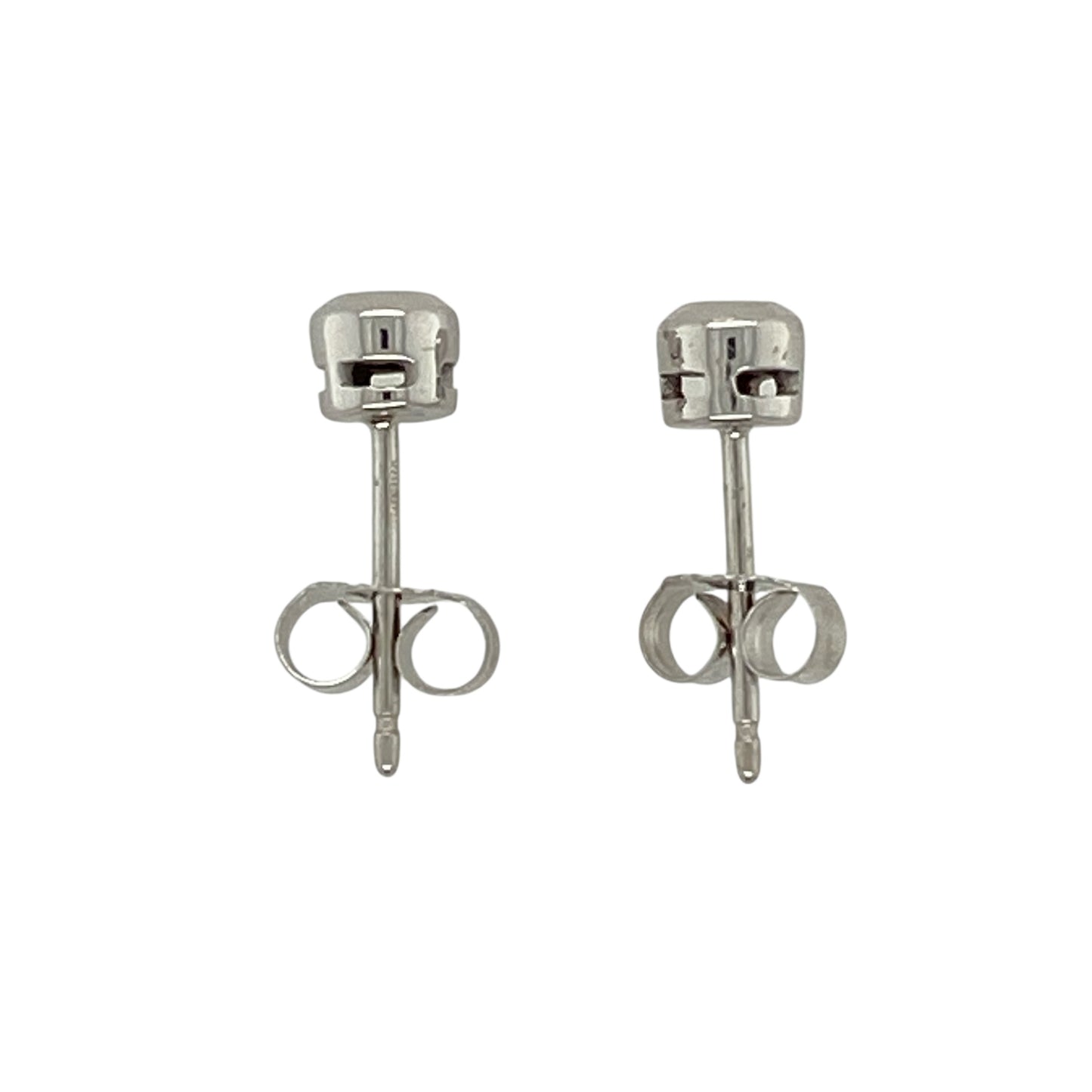 10ct White Gold & Diamond Rubover Set Stud Earrings
