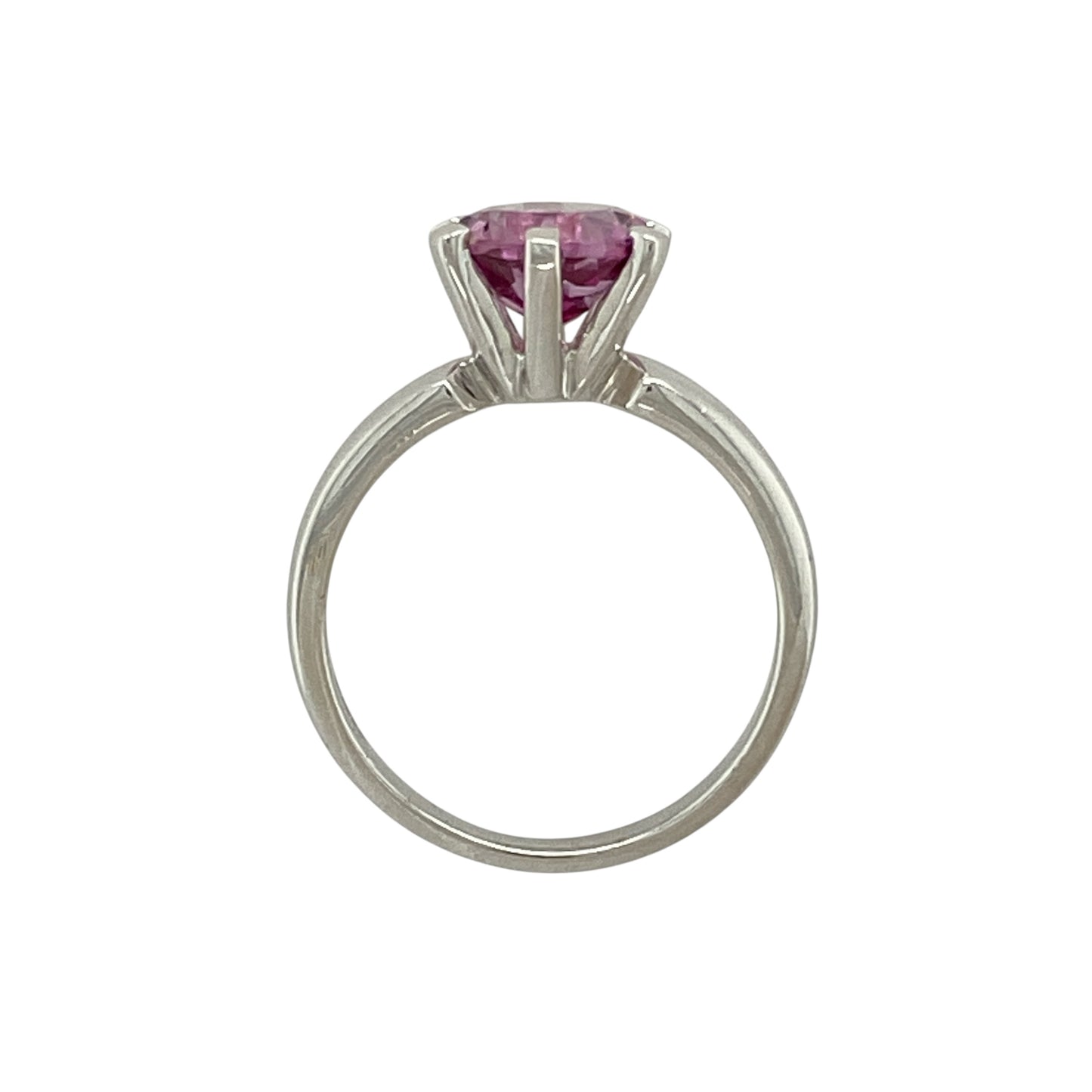 9ct White Gold & Cherry Topaz Set Solitaire Ring