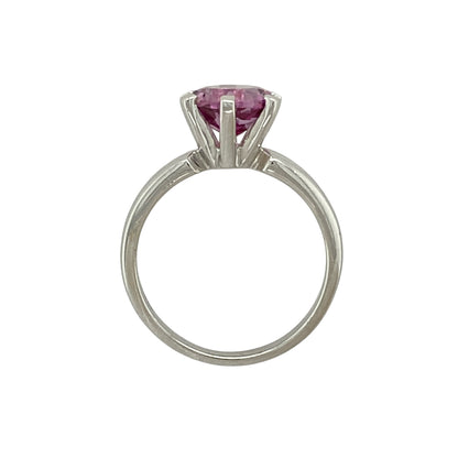 9ct White Gold & Cherry Topaz Set Solitaire Ring