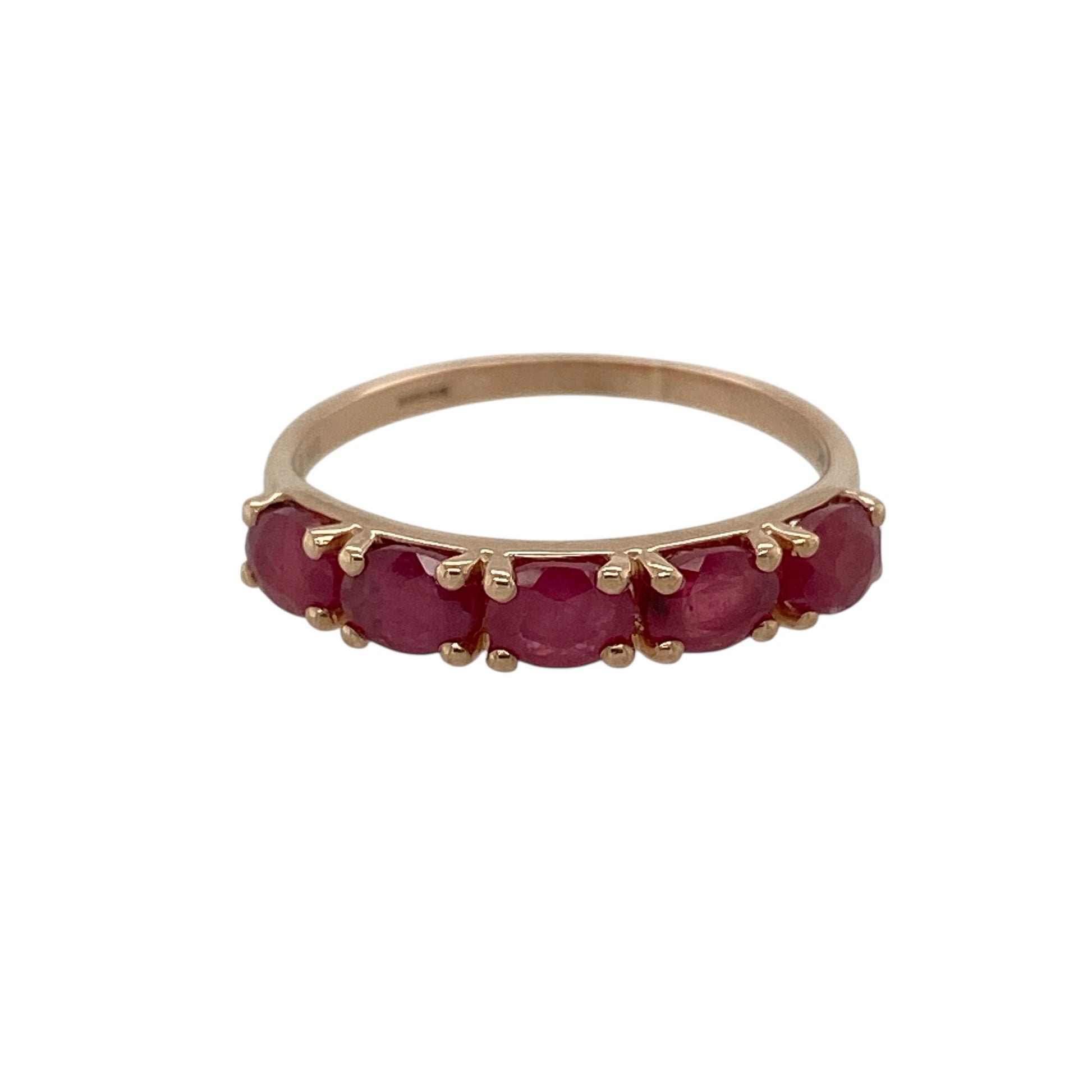 9ct Gold & Ruby Set Band Ring