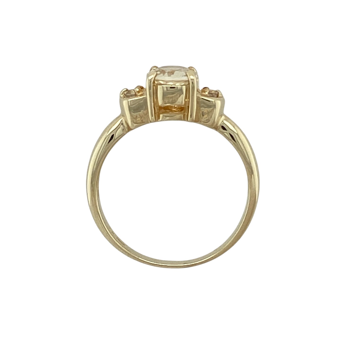 9ct Gold Scapolite & White Topaz Set Ring