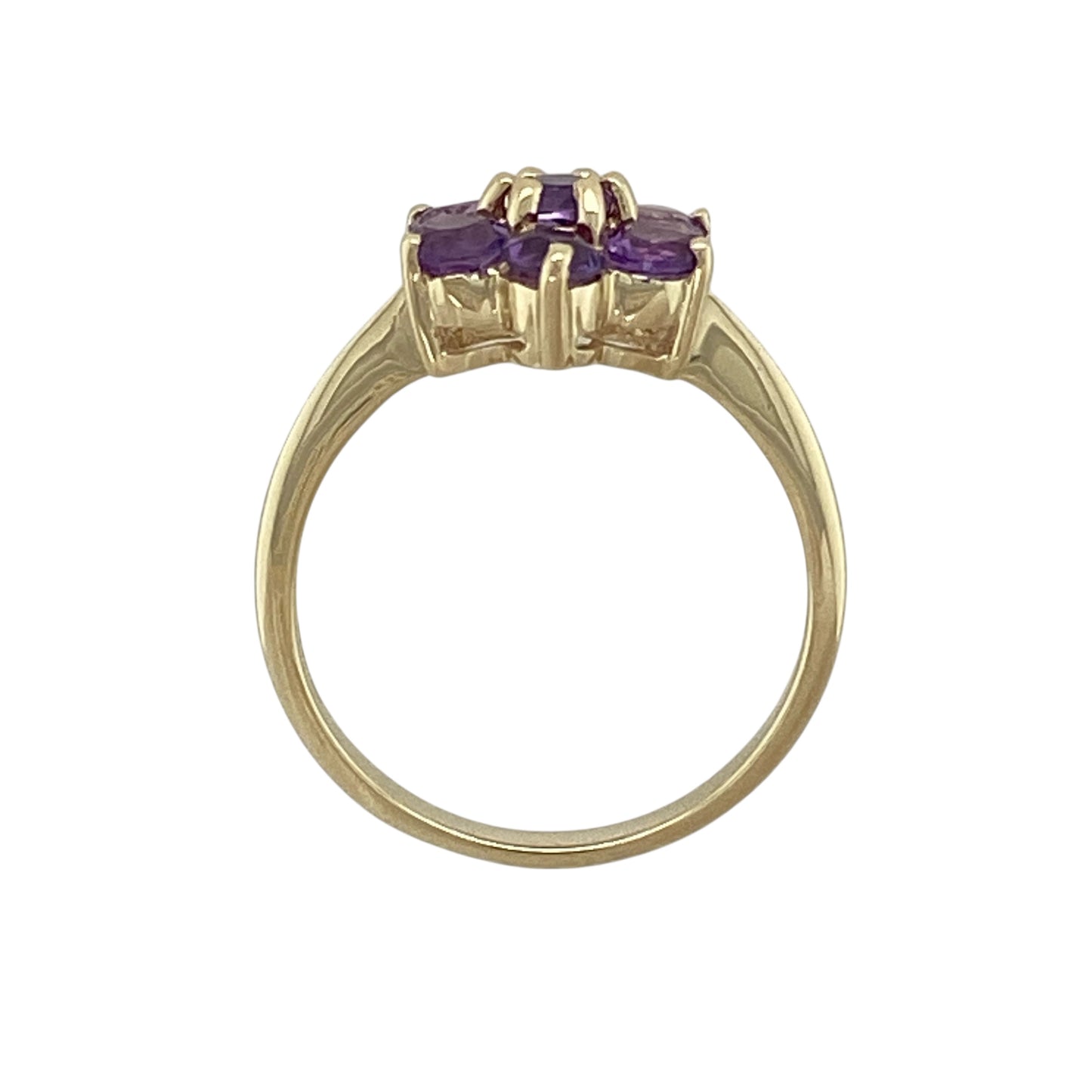 9ct Gold & Uruguayan Amethyst Set Cluster Ring