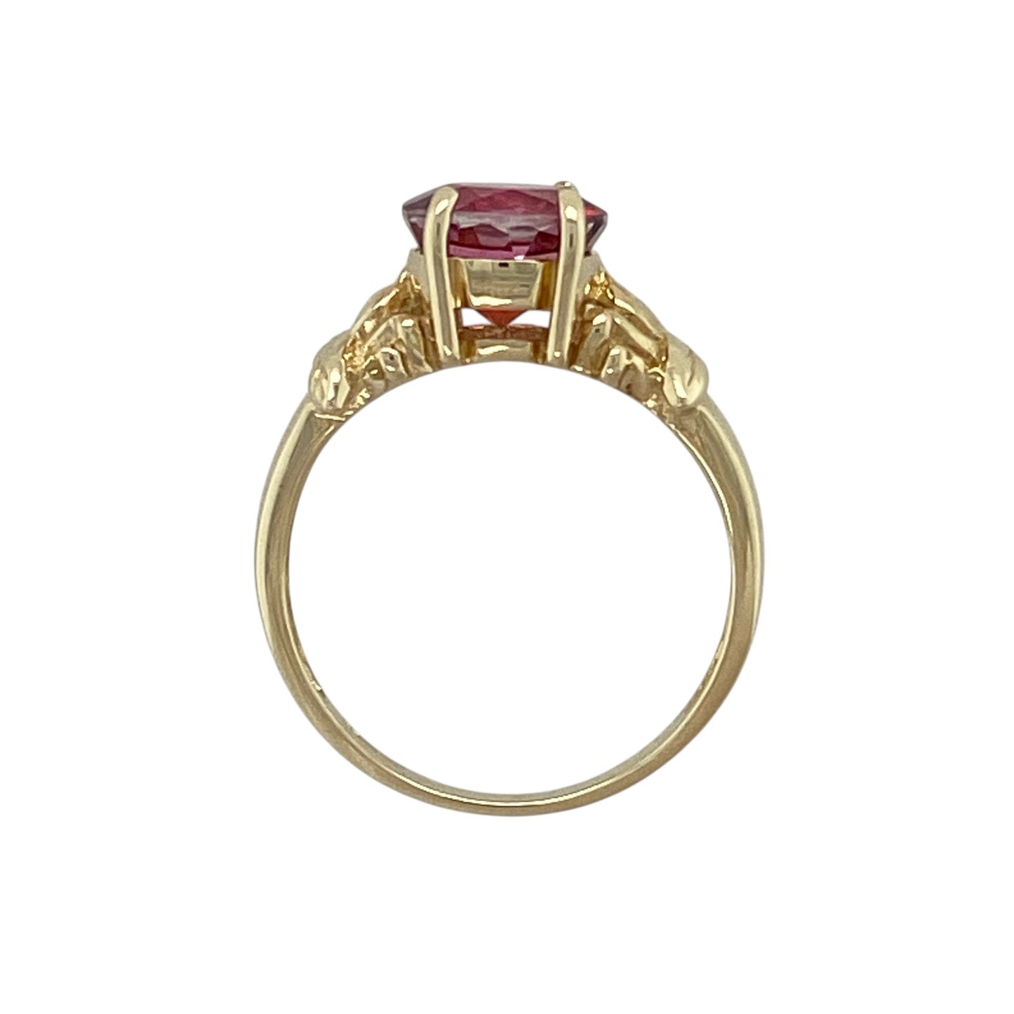 9ct Gold & Red Topaz Set Ring