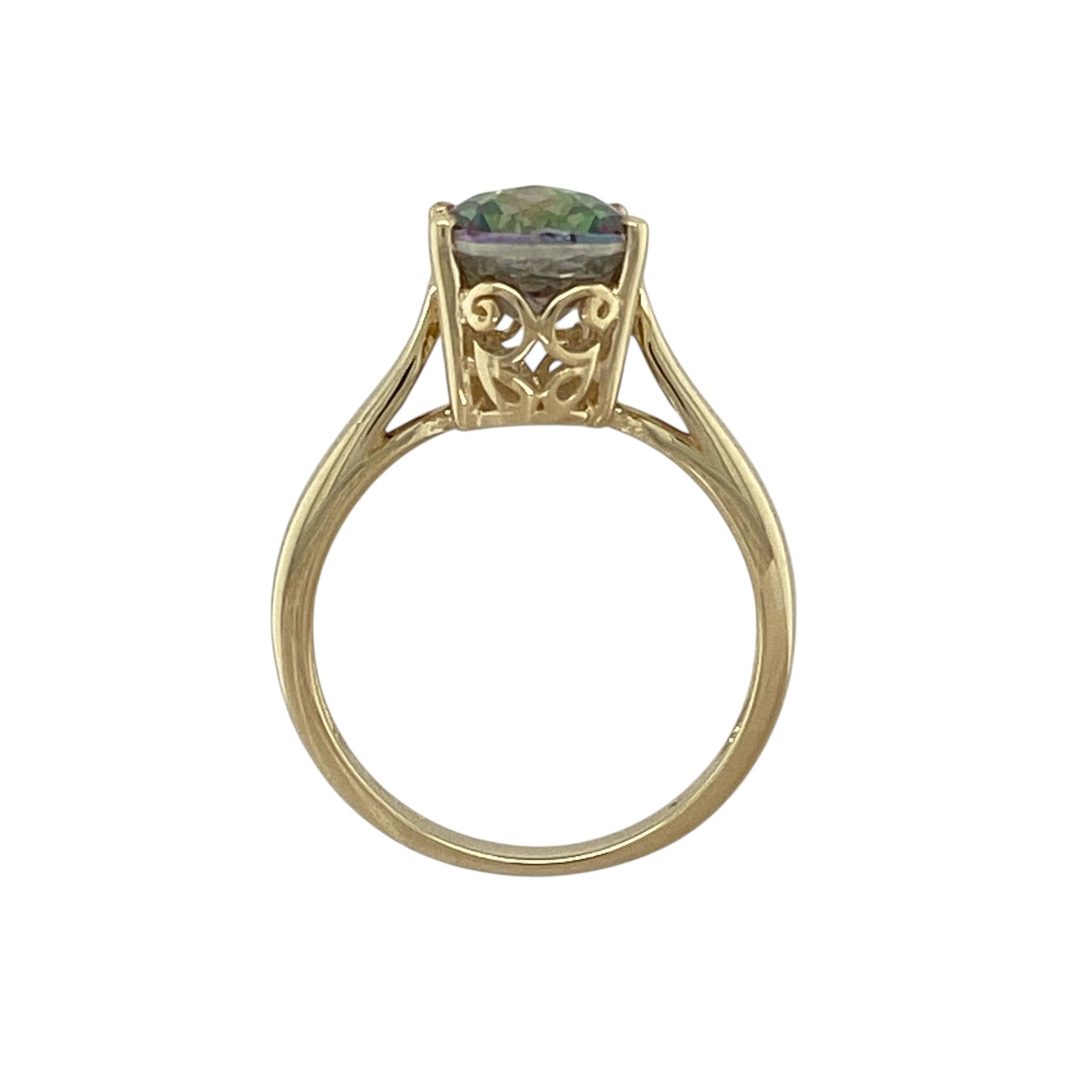 9ct Gold & Mystic Topaz Set Solitaire Ring