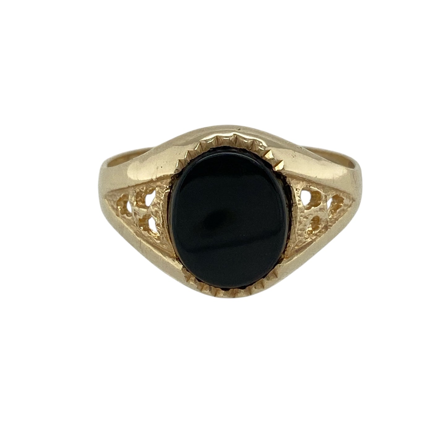 9ct Gold & Onyx Set Oval Signet Ring