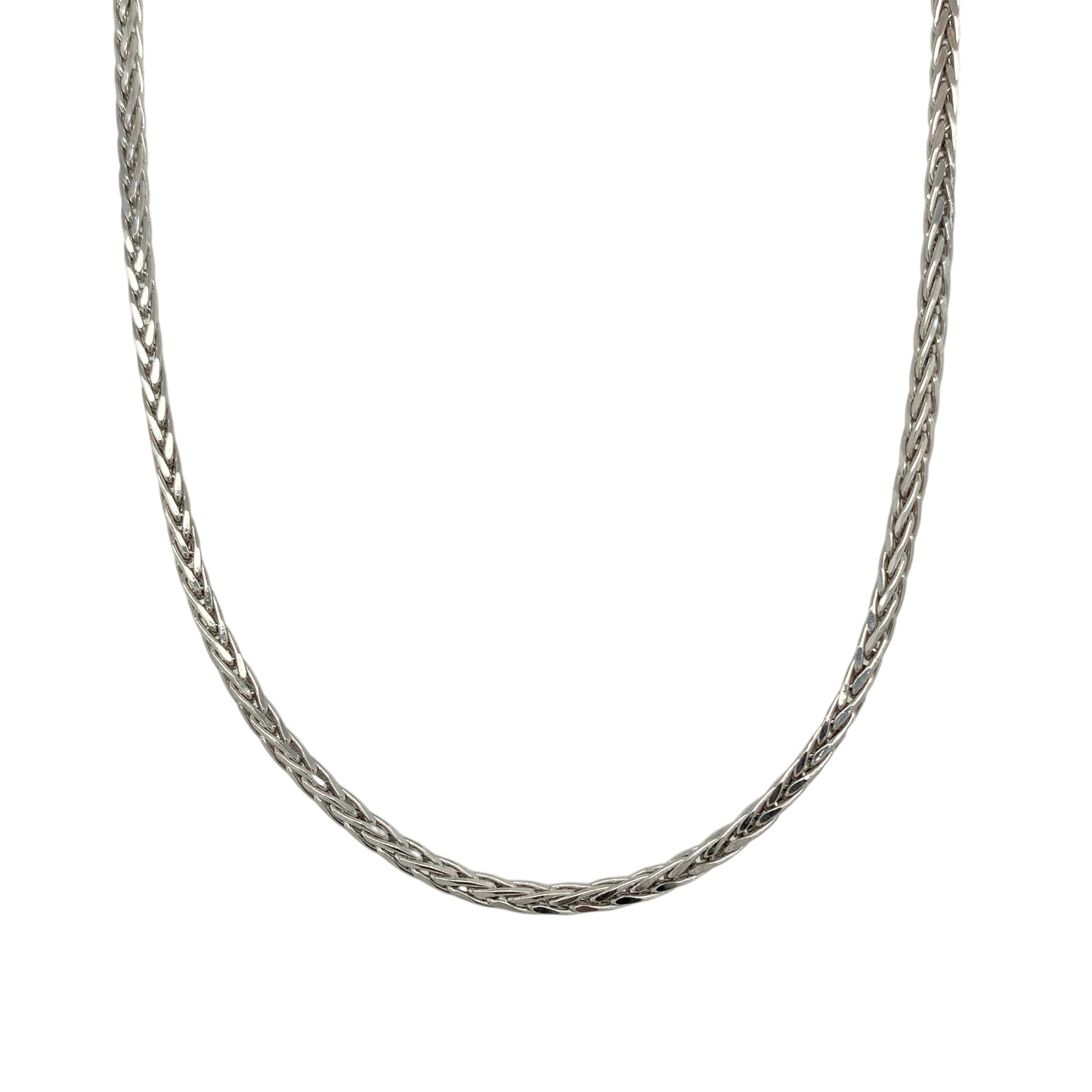 9ct White Gold 18" Spiga Chain